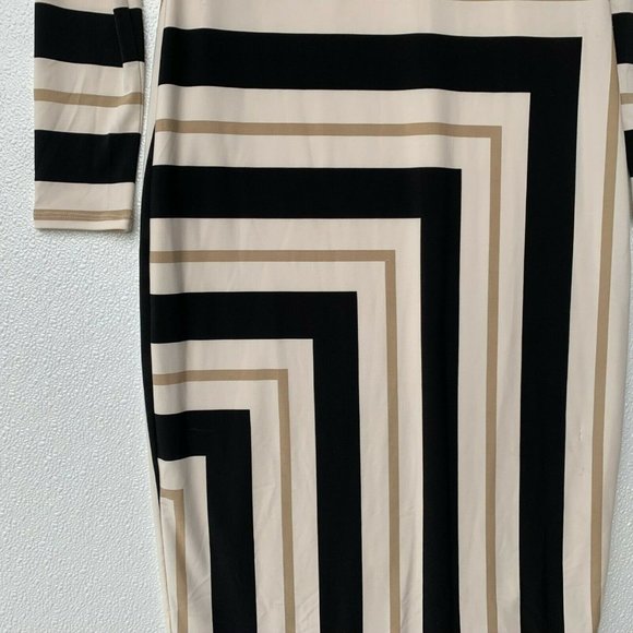 Cato Women Size XS Dress Cream Geometric Longsleev - Picture 3 of 8